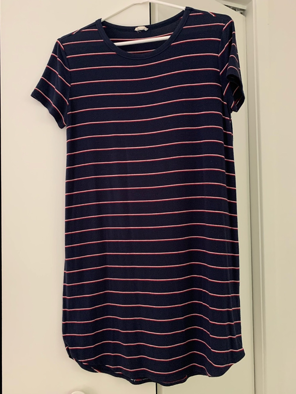 Garage red white and blue striped t-shirt dress